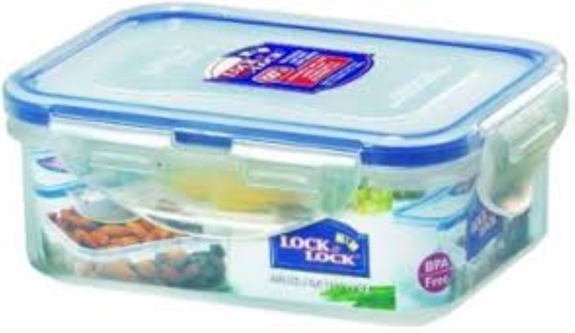 L & L REC SHORT FOOD CONTAINER W/DIVIDER 350ML